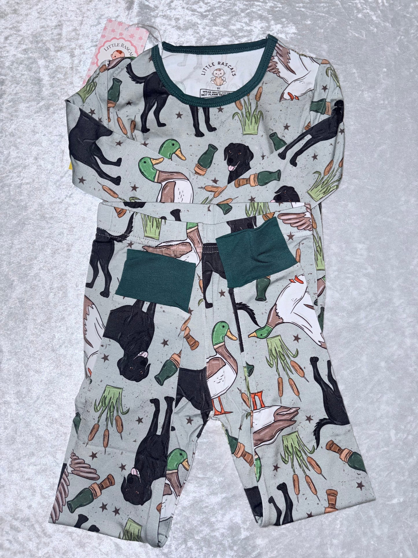 Ducks and Dogs Bamboo Two-Piece Set
